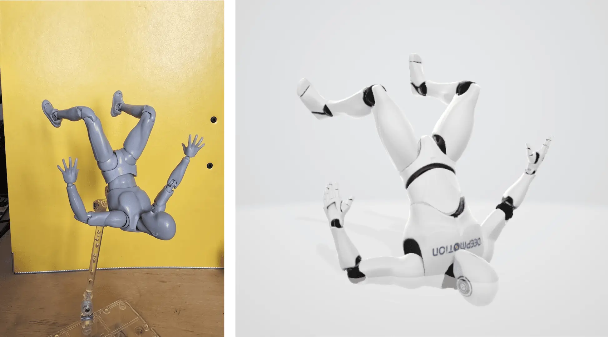 Step 1: I used a $5 artist's mannequin fand took a photo with my phone. Then I uploades it to DeepMotion.ai (free account). I used Animation -> Pose and downloaded the .glb it generates.